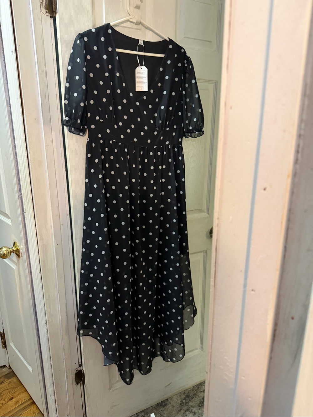 Black Polka Dot Maxi Dress